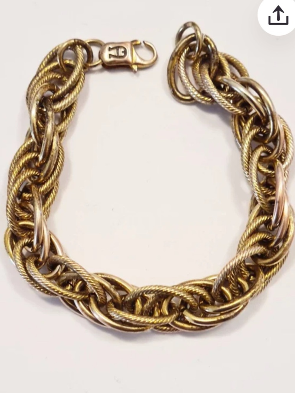 Etienne Aigner Braided Chain Bracelet in Antique Gold-Silver Tone